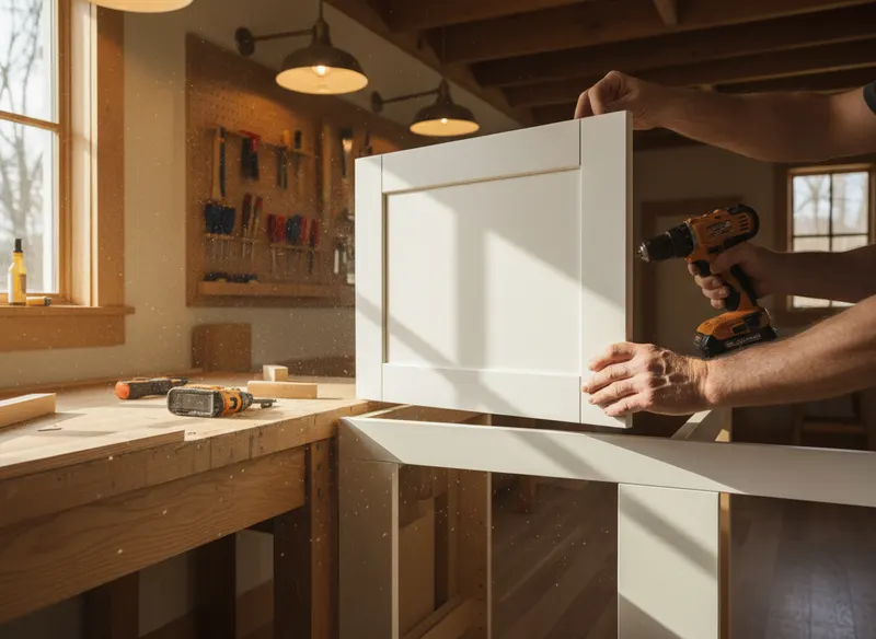 Cabinetry installation in progress