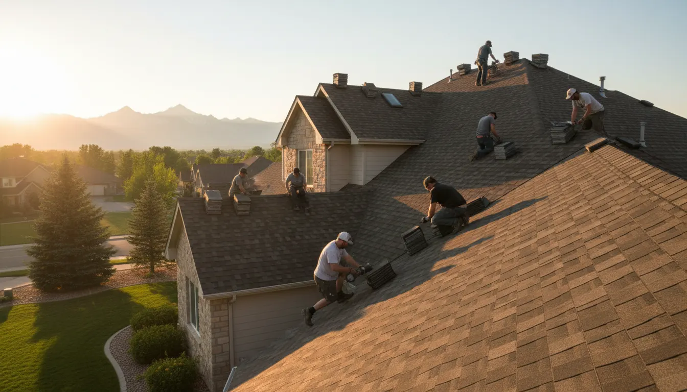 Summit Peak crew installing a new roof